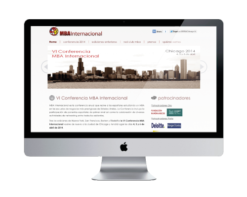 Congreso MBA mundial  - diseño de página web corporativa